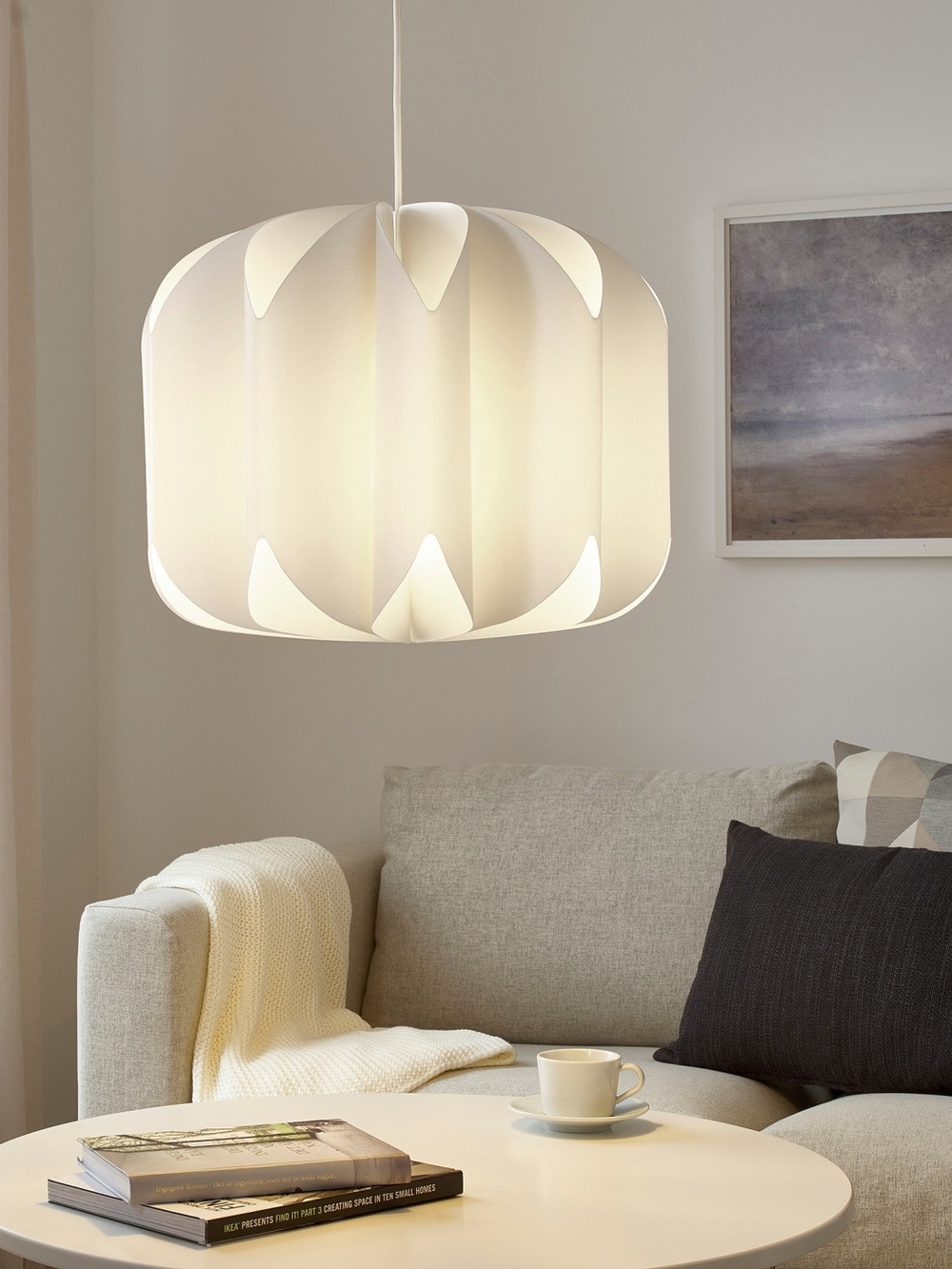 IKEA Mojna Pendant Lantern - Soft White Finish